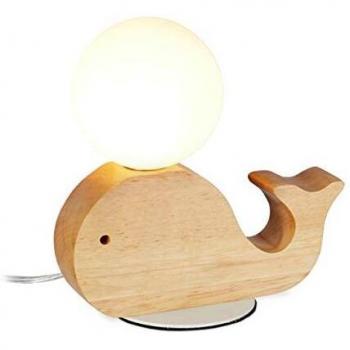 Lampe de Table Baleine en Bois Relaxdays