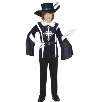 Guirca Disfraz de Mosquetero Azul Elegante para niño