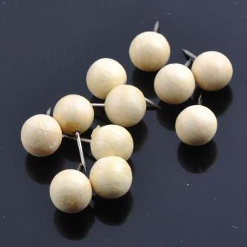 Natural Wooden Pushpin Thumbtack Pins - 50pcs Decorative DIY Tool 10x19mm