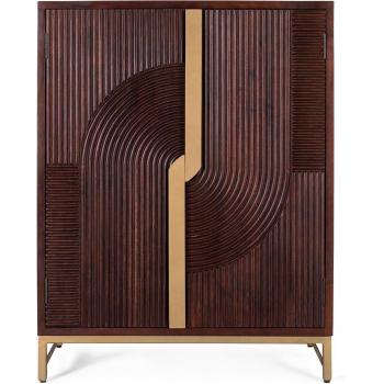 Estantería Bar Madera Mango con Acabado Metálico