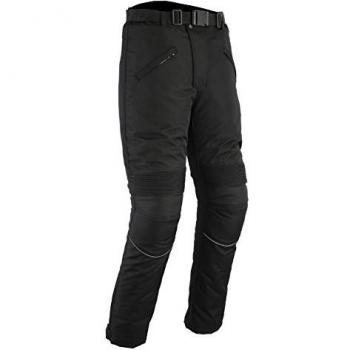 TrailGuard Waterproof Motorcycle Trousers for Men – Black, Size 42/30