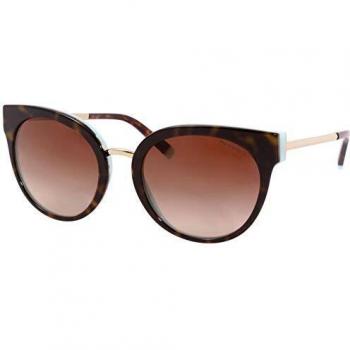 Ronde Sonnenbrille mit blauer und brauner Gradient von Tiffany (TF4168, 81343B)