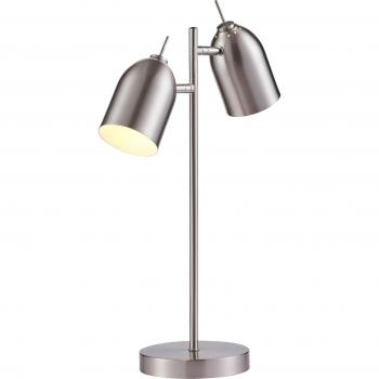 Chrome Adjustable Table Lamp with 2 Spotlights - Teamson Home