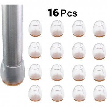 16 PCS Non-Slip Silicone Table Foot Pads for Round Legs