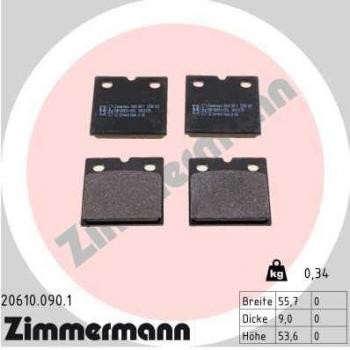 Pastilhas de Freio ZIMMERMANN 20610.090.1 para Estacionamento