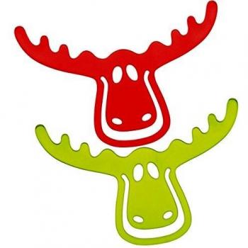 Koziol Lesezeichen Rudolf – Kunststofftransparent in Olivgrün/Rot