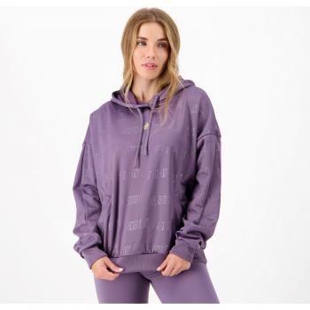 Felpa Donna Adidas Bluvi Viola Taglia L con Cappuccio e Monogramma Embossed