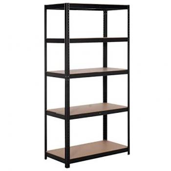 Metallwandregale CATTERHOUSE Hans Plus, 90x40x180 cm, schwarz, 5 Ebenen, max. Gewicht: 875 kg