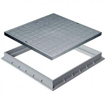 Tampon polypropylène à cadre 450 × 450 mm – Gris