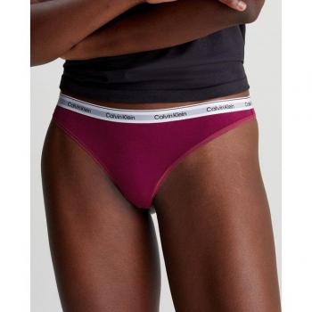 Pack de 3 tangas Calvin Klein Modern Logo noir, rose et lilas