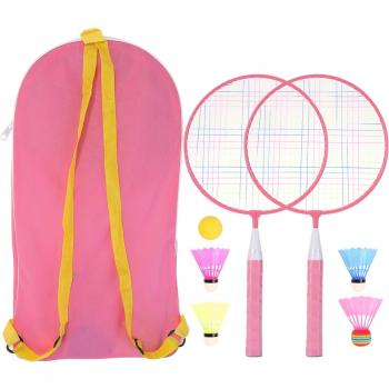 Kids Badminton Racket Set with 4 Nylon Shuttlecocks - Alloy Exercise Racquet for Children Sports Game