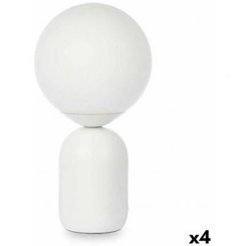 Lámpara de mesa Bola Blanca 40 W Cerámica 15 x 28,5 x 15 cm (4 Unidades)