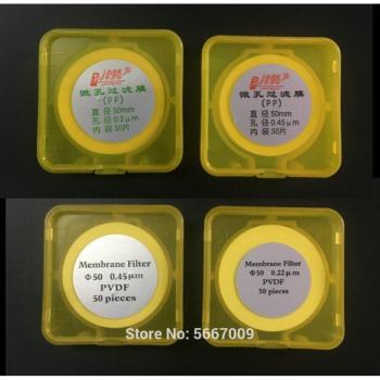Millipore 50 mm/60 mm PP/PVDF Membranfilter 0,22 µm/0,45 µm – 50‑Teil-Pack