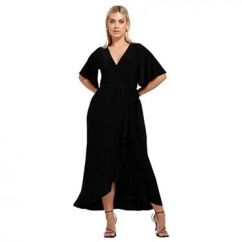Ruffled Maxi Dress – Black Curve Collection