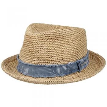 Stetson Crochet Raffia Fedora Straw Hat - Nature - Size L (58-59 cm)