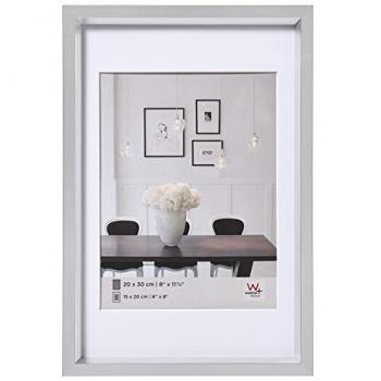 Walther Design Bilderrahmen Steel Style Silber 50x60 cm mit Passepartout