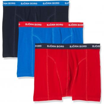 Björn Borg 3p Shorts Noos Contrast Solids, Bóxer para Hombre, Blue