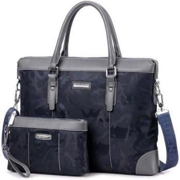 Men Business Solid Zipper Laptop Bag