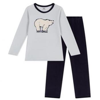 Pyjama enfant velours gris Petit Bateau