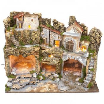 Presepe Grande con Luci Rossa e Rosa 87377