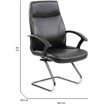 Dmora Dgliozz Poltrona Direzionale Braccioli Nero 60x59h95