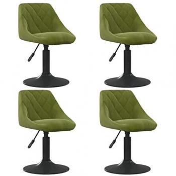 Sedie da Pranzo Girevoli in Velluto Verde Chiaro - Set da 4