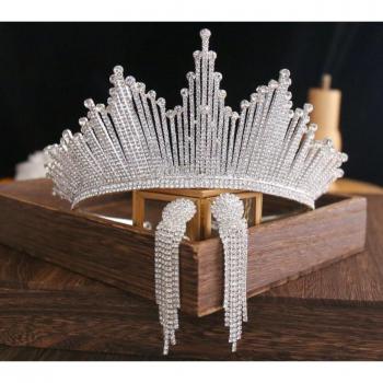 Bridal Rhinestone Tiara and Earring Set