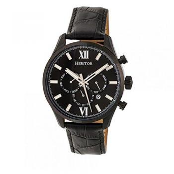Benedict Leather-Band Watch with Day & Date