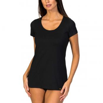 Zero Defects Hera Short Sleeve Top in Fibra di Soia – Maglia Intima Nera ZD