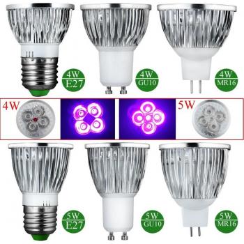High Brightness 4W/5W E27 GU10 AC 85-265V MR16 12V UV LED Spotlight Lamp