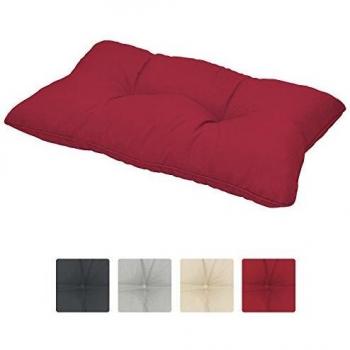Beautissu Coussin extérieur Jardin Dossier Rouge 60x40x12 cm