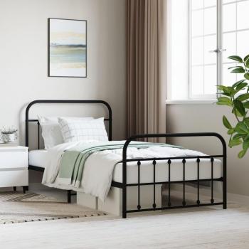 Estructura de Cama Maison Exclusive – Metal Negro, 100x200 cm
