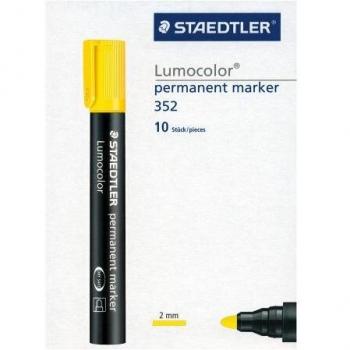STAEDTLER Lumocolor permanent marker, pennarello indelebile blu con punta tonda, confezione da 10, 352-1