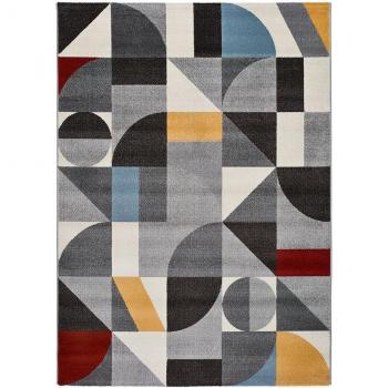 Atticgo Alfombra geométrica en gris 115x160 cm