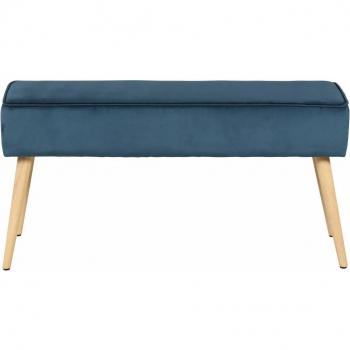 Zago Popy Bank - Donkerblauwe Velours met Houten Poten