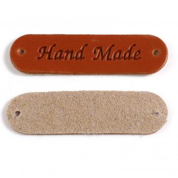 50‑Stück PU‑Leder‑Etiketten, Oval, Handgedruckt, Handgefertigt