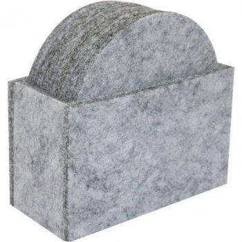 Felt Coasters Set of 8 with Storage Box - Light/Dark Gray