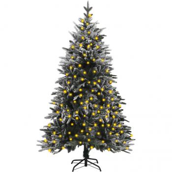 Arbre de Noël artificiel pré-éclairé neige PVC PE 180 cm