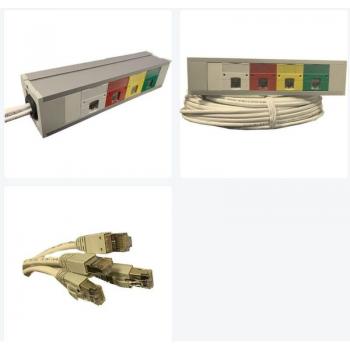 Schneider BG8P4TDF10/001 Feed‑Block – 4 RJ45 Ports, CAT‑7 Shielded, 5 m per Cable (Actassi)