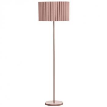 Lampadaire Classique Salon Chambre Abat-jour Tambour Fer Polyester Marron Lourens