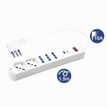 Multiprise polyvalente 7 en 1 avec USB