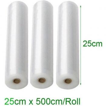 Vacuum Sealer Bags - 3 Roll Pack (12CM, 15CM, 20CM, 25CM, 28CM x 500cm)