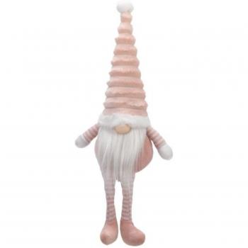 44cm Sitting Plush Christmas Gonk with Dangly Legs in Pink