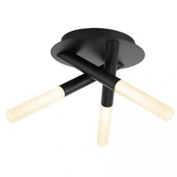 Netlighting Crux 3 Light Bathroom Ceiling Light Matt Black IP44