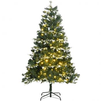 150 cm Artificial Christmas Tree with Snow Flocking and 150 LEDs