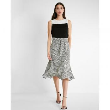 Falda Midi con Vuelo Estampada