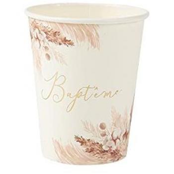 Gobelets Carton Pampa Fleur de Coton 255 ml – Pack 8 pièces