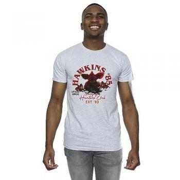 T-Shirt Grigia Uomo Netflix Stranger Things Hunters Club