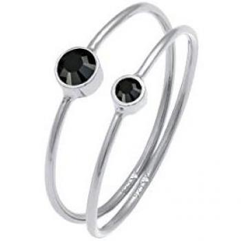 Anello ELLI stile filigrana nero e argento sterling 925
