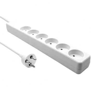 ProXtend 6-Way Danish Power Strip with 20M Extension - White